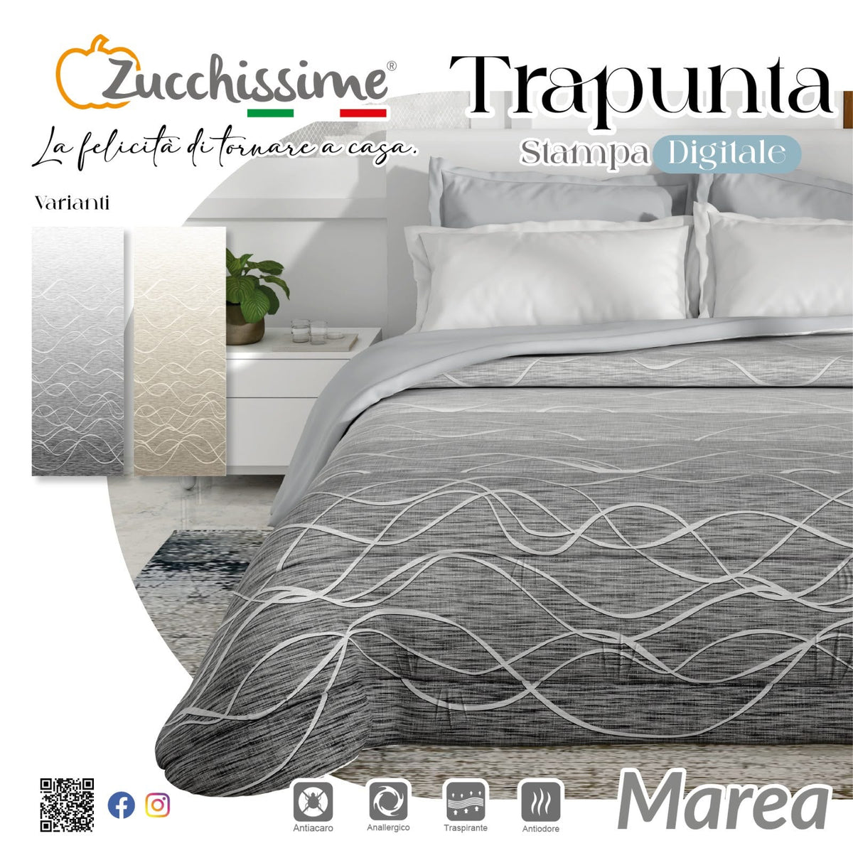 MAREA - Trapunta Stampa Digitale Zucchissime