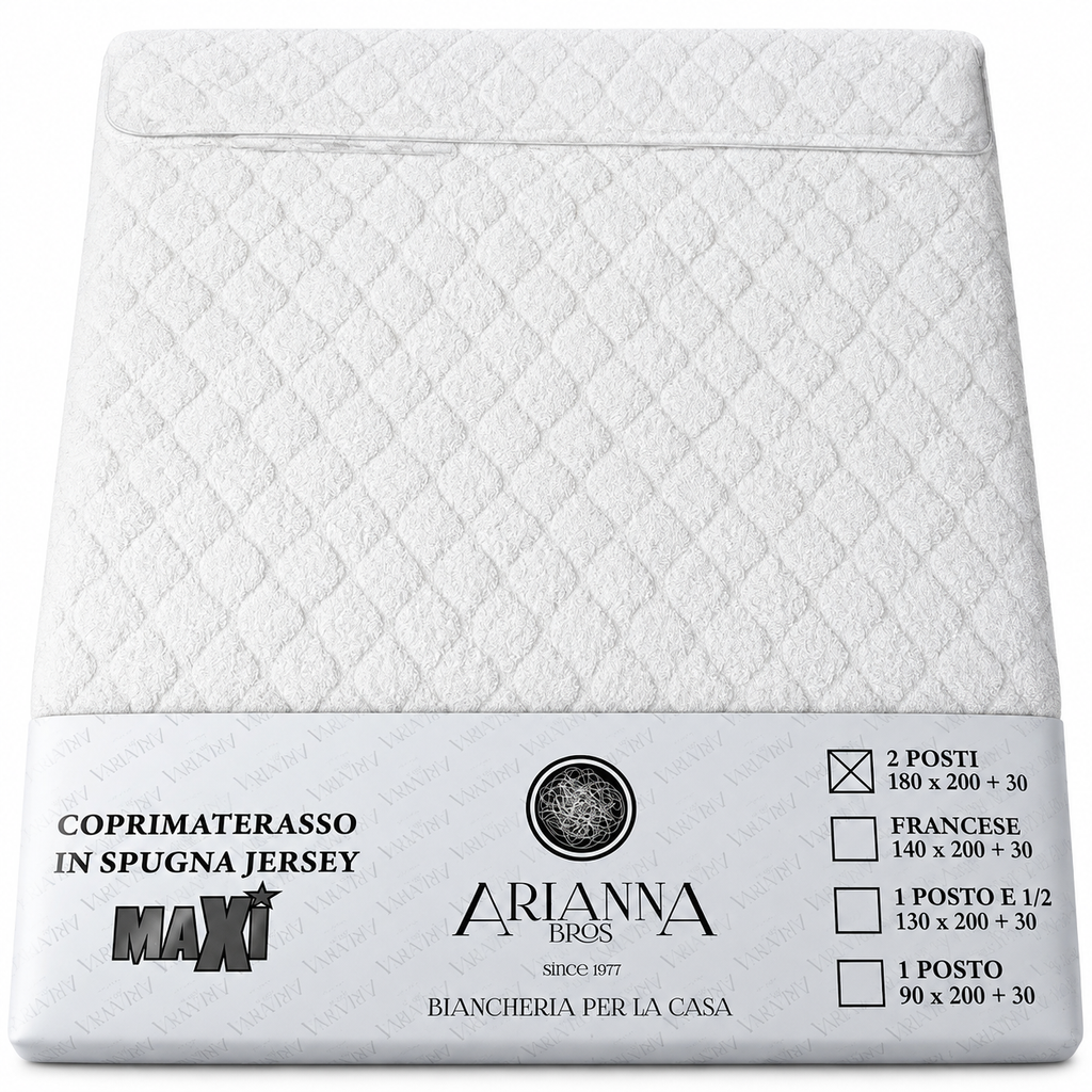 Coprimaterasso Spugna Jersey Matrimoniale 180x200+30